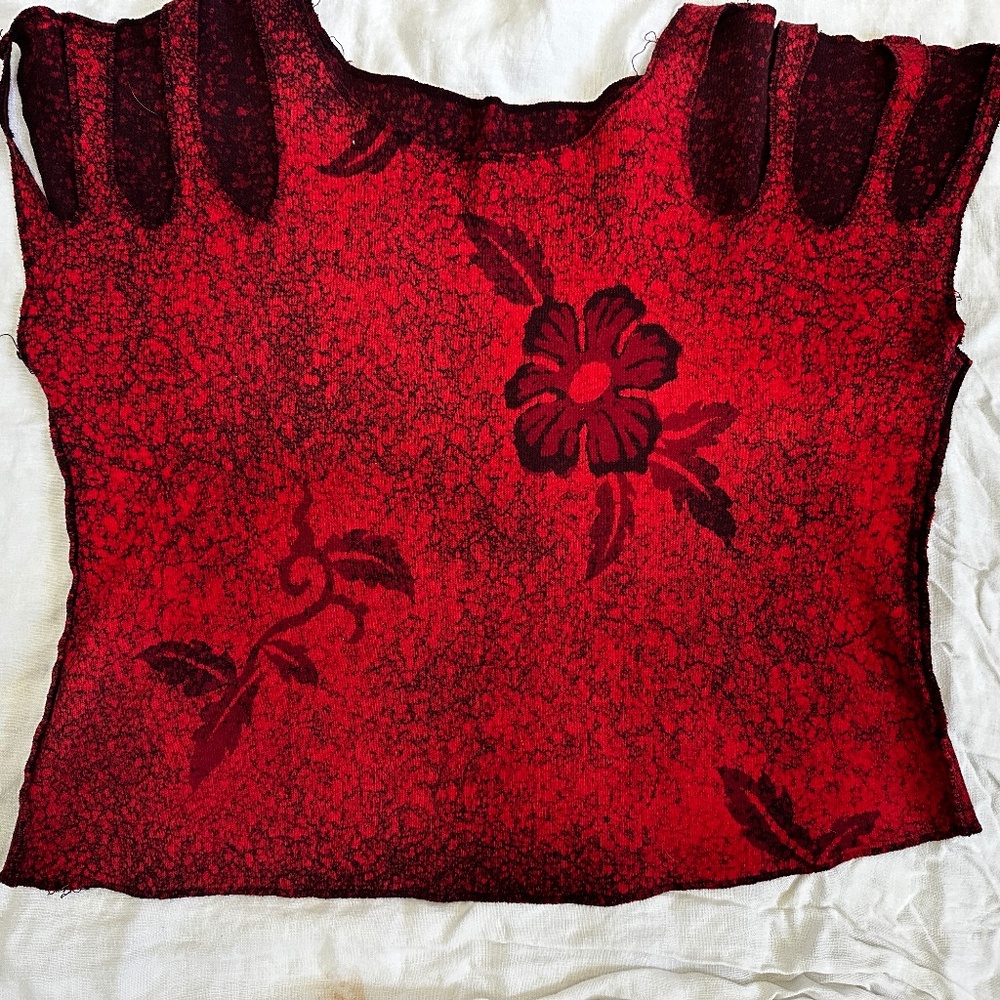 OOAK Hand Batik Hand made cotton Shirt with shoulder cut outs